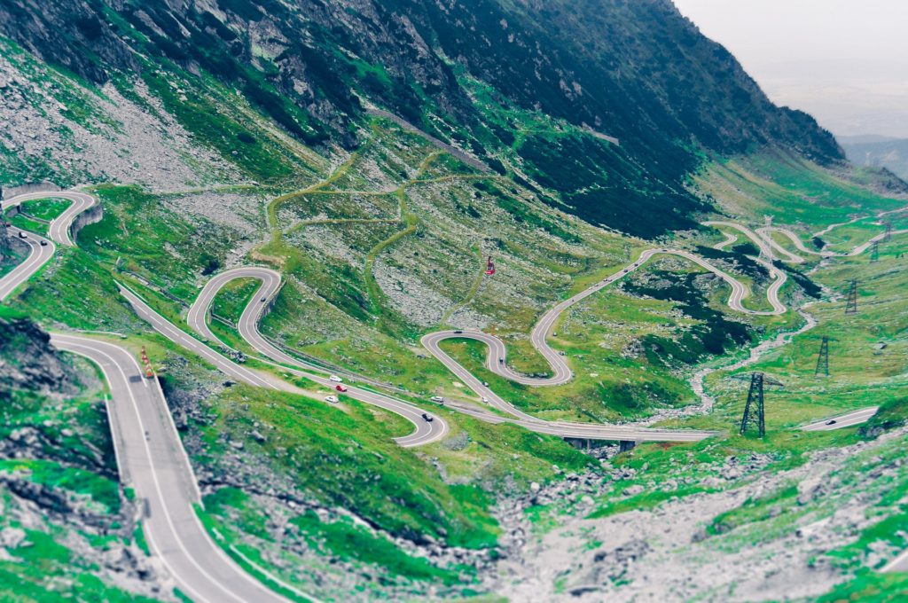 winding road on a steep hill